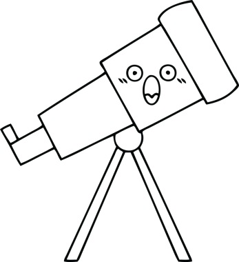 Bir insan tarafından çizilmiş bir teleskop çizimi