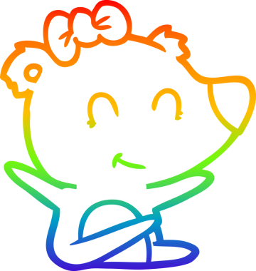 Bir insan tarafından çizilmiş dişi kutup ayısı çizgi filmi.