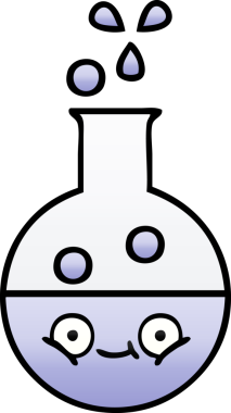 Bir insan tarafından çizilmiş bir test tüpünün gölgeli çizgi filmi.