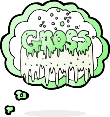 Bir insan tarafından çizilmiş serbest çizim baloncuklu iğrenç sembol.