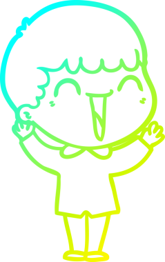 Bir insan tarafından çizilmiş mutlu bir adamın soğuk çizgi çizimi.