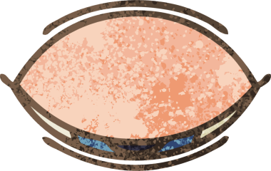 Bir insan tarafından çizilmiş uyuyan bir gözün retro çizim tarzı karikatürü