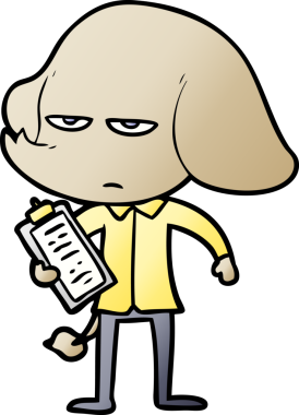 Bir insan tarafından çizilmiş kızgın bir fil.