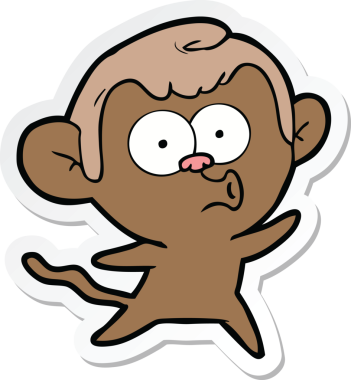 Bir insan tarafından çizilmiş bir karikatür çıkartması.