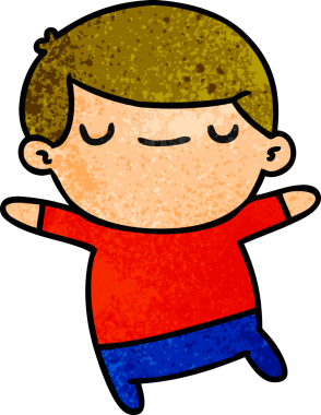 bir insan tarafından çizilmiş kawaii yakışıklı bir çocuğun desenli çizimi.