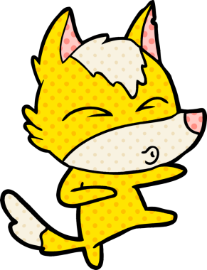 Bir insan tarafından çizilmiş tilki çizgi film karakteri