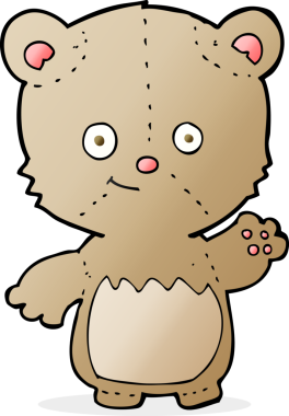 Bir insan tarafından çizilmiş oyuncak ayı.