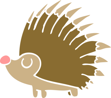 Bir insan tarafından çizilmiş çivili kirpi.