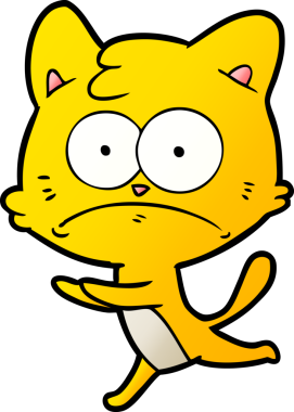 bir insan tarafından çizilmiş sinirli bir kedi.