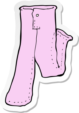 Bir insan tarafından çizilmiş pembe pantolonun çıkartması.