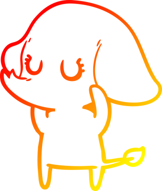 Bir insan tarafından çizilmiş şirin bir fil çizimi.