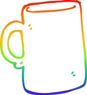 bir insan tarafından çizilmiş bir karikatür kupasının gradyan çizimi