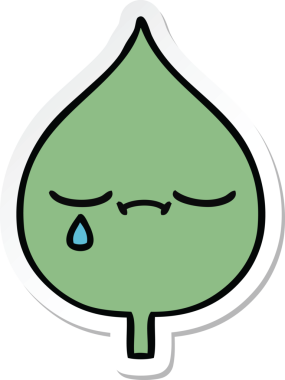 Bir insan tarafından çizilmiş sevimli bir çizgi film yaprağının çıkartması.