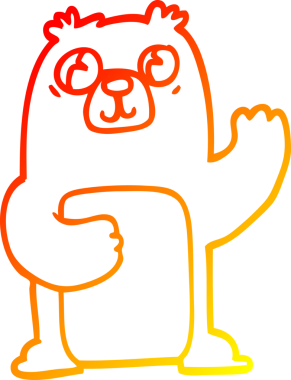 Bir insan tarafından çizilmiş geniş gözlü bir ayının sıcak çizgi çizimi