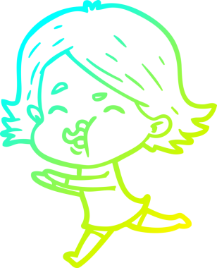 Bir insan tarafından çizilmiş bir karikatür kızı çizimi.