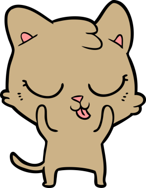 Bir insan tarafından çizilmiş çizgi film kedisi.