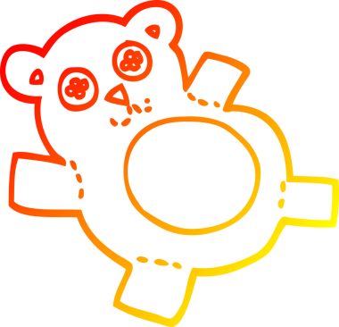 Bir insan tarafından çizilmiş bir oyuncak ayının sıcak çizgi çizimi