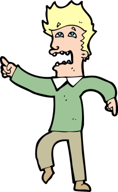 Çizgi filmdeki korkmuş adam bir insan tarafından çizilmiş.