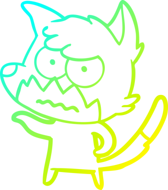 Bir insan tarafından çizilmiş bir çizgi filmin soğuk gradyan çizimi.