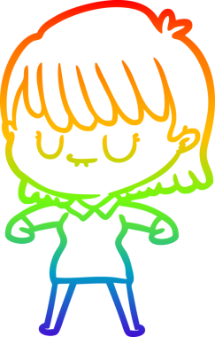 gökkuşağı gradyan çizimi bir insan tarafından çizilmiş bir karikatür kadın