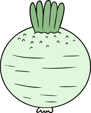 Bir insan tarafından çizilmiş şalgam.