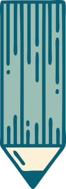 Bir insan tarafından çizilmiş bir kalemin ikonik dövme şekli