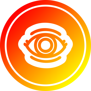 Bir insan tarafından çizilmiş, sıcak eğimli göz yuvarlak simgesi.