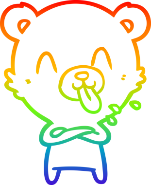 Bir insan tarafından çizilmiş kaba bir çizgi film ayısının çizimi.