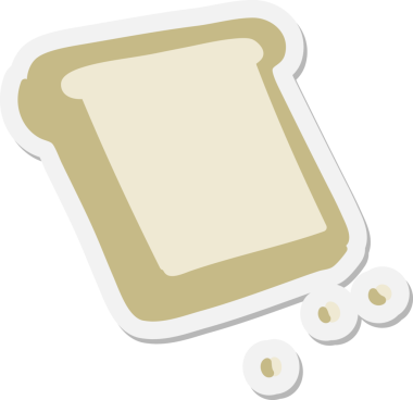 Bir insan tarafından çizilmiş tost etiketi.