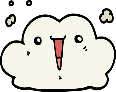 Bir insan tarafından çizilmiş sevimli karikatür bulutu