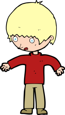 Bir insan tarafından çizilmiş kafası karışmış bir çocuk.