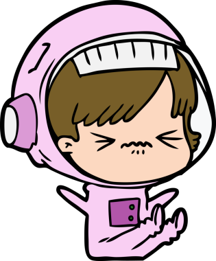 Bir insan tarafından çizilmiş astronot kadın.