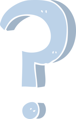 bir insan tarafından çizilmiş düz renk çizgi film soru işareti