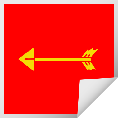 Bir insan tarafından çizilmiş kare soyulmuş tuhaf çizgi film oku.