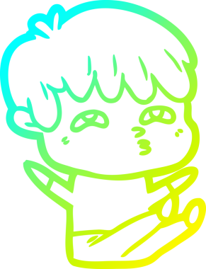 Bir insan tarafından çizilmiş soğuk gradyan çizgi çizimi.