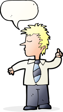 Çizgi filmci, bir insan tarafından çizilen konuşma baloncuğuyla...