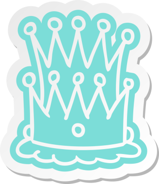 Bir insan tarafından çizilmiş iki taç çıkartması.