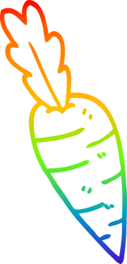 gökkuşağı gradyan çizgi çizimi bir insan tarafından çizilmiş havuç