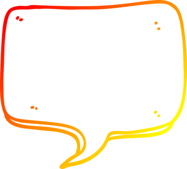 Bir insan tarafından çizilmiş bir karikatür konuşma baloncuğunun sıcak çizgi çizimi