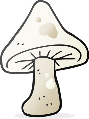 Bir insan tarafından çizilmiş serbest çizim mantarı.