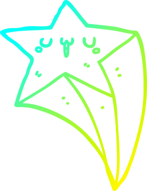 Bir insan tarafından çizilmiş bir çizgi film yıldızının soğuk gradyan çizimi.