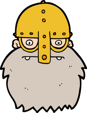 Bir insan tarafından çizilmiş viking yüzü.