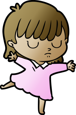 Bir insan tarafından çizilmiş karikatür kadın.