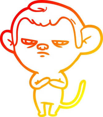 Bir insan tarafından çizilmiş çizgi film maymunu çizimi