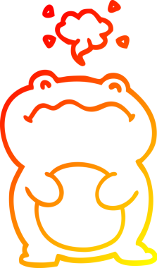 Bir insan tarafından çizilmiş bir kurbağanın sıcak çizgi çizimi