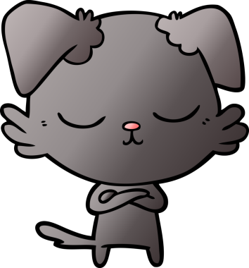 Bir insan tarafından çizilmiş şirin bir çizgi film köpeği.