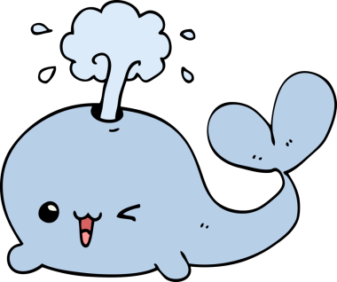 Bir insan tarafından çizilmiş çizgi film balinası