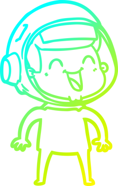 Bir insan tarafından çizilmiş mutlu bir astronotun soğuk gradyan çizimi.