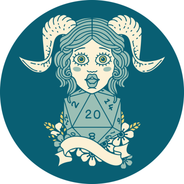 Retro Dövme Biçimi Bir insan tarafından çizilmiş doğal yirmi zar atışıyla düzenleme