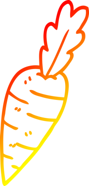 Bir insan tarafından çizilmiş organik havuç çizgi çizimi.